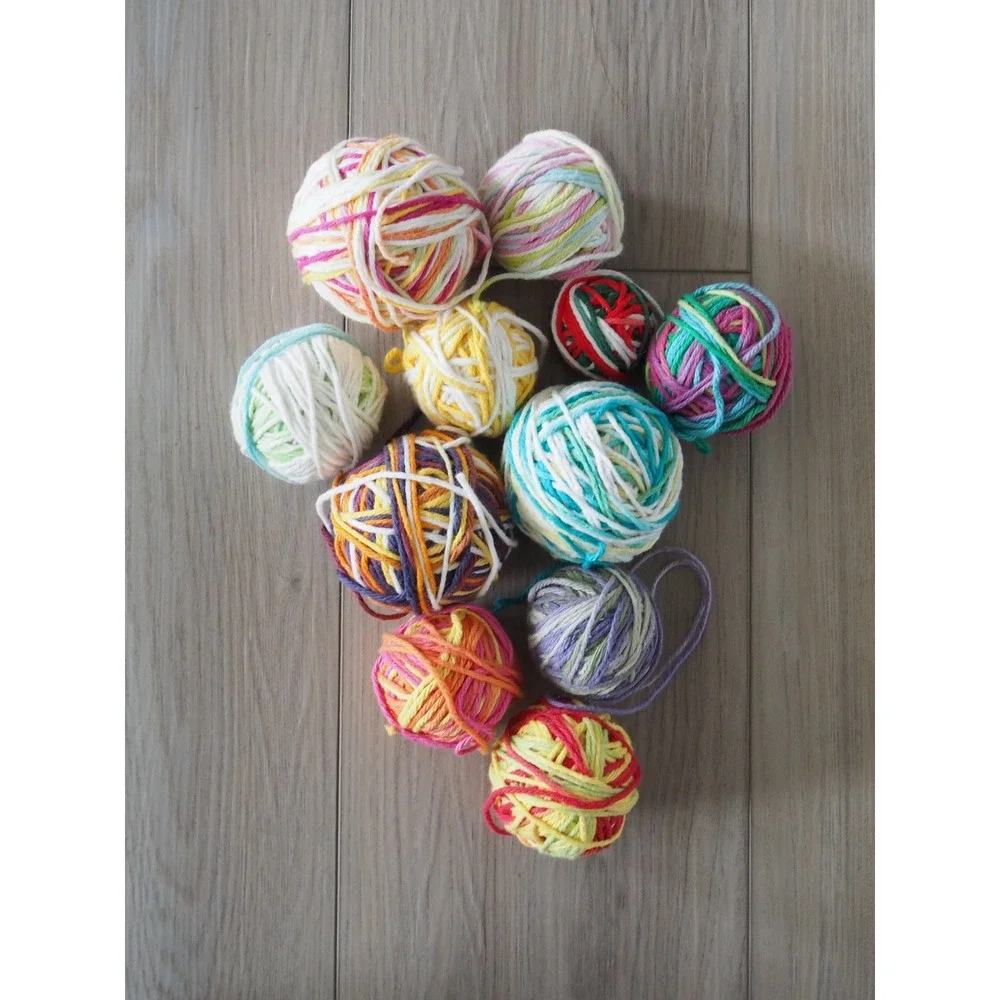 Lily Sugar n Cream Multicolor Cotton Yarn Partial Rolls Craft Scrap Lot Good